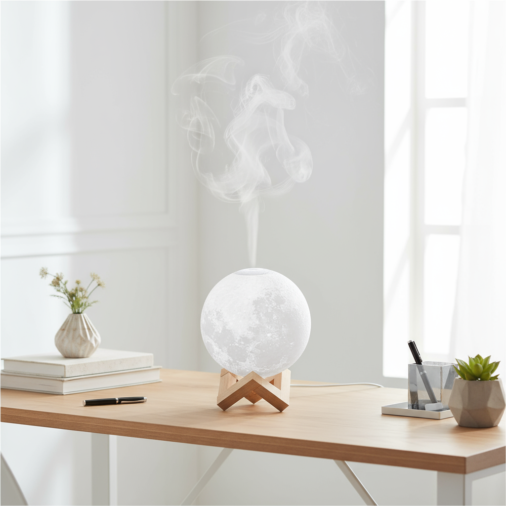 Humidificador de luna con fondo luminoso